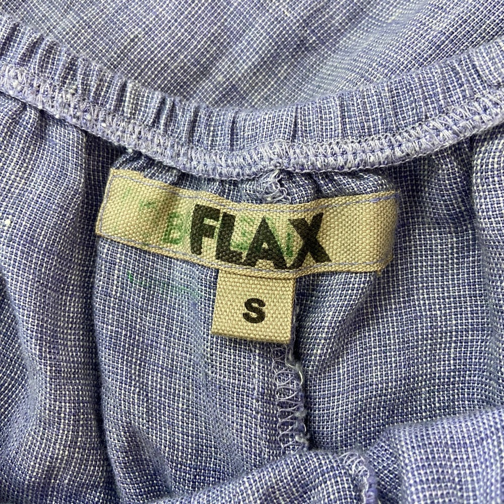 Flax Blue Linen Casual Roll Up Pants Womens Small - Picture 6 of 7